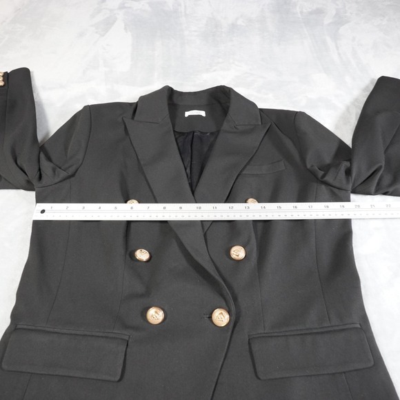 Lilysilk Double Breasted Blazer Womens L Black Jacket Classic Old Money Office - Picture 9 of 16